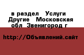  в раздел : Услуги » Другие . Московская обл.,Звенигород г.
